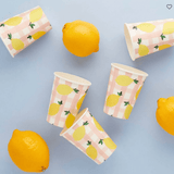 Gobelets carton - Citron vichy