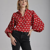 Blouse Dominique en Rouge - boutique décoration Montreal