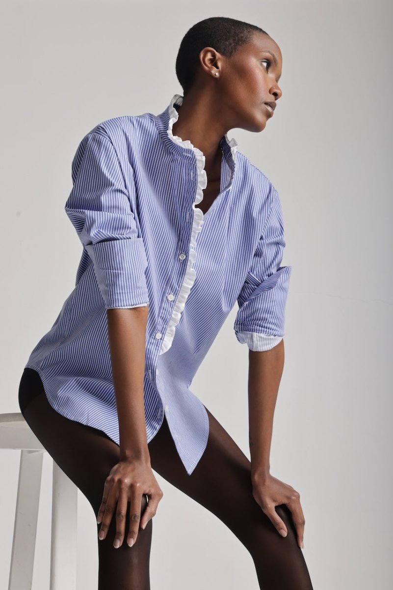Blouse Josephine en Bleu - boutique décoration Montreal
