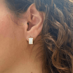 Boucle blanche Perla - Boucles d'oreilles - boutique décoration Montreal