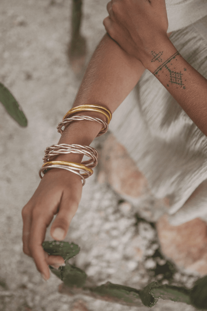 Kumali Bracelet Twist Mantra - Champagne - boutique décoration Montreal