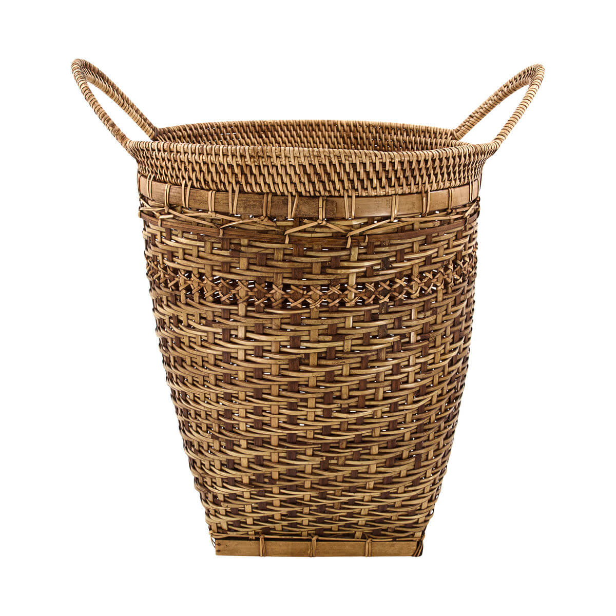 panier bambou et rotin, tressé main, rangement