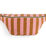 Sac Banane - Rayures Caramel - Rose - boutique décoration Montreal