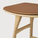 Tabouret de comptoir cuir Cognac - Oak Osso - boutique décoration Montreal