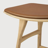 Tabouret de comptoir cuir Cognac - Oak Osso - boutique décoration Montreal