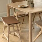 Tabouret de comptoir cuir Cognac - Oak Osso - boutique décoration Montreal