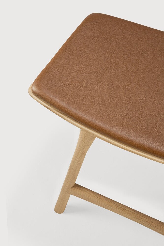 Tabouret de comptoir cuir Cognac - Oak Osso - boutique décoration Montreal
