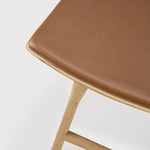 Tabouret de comptoir cuir Cognac - Oak Osso - boutique décoration Montreal