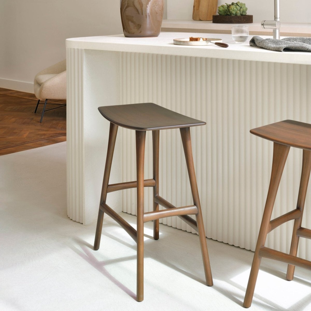Tabouret de comptoir - Teck Osso - boutique décoration Montreal