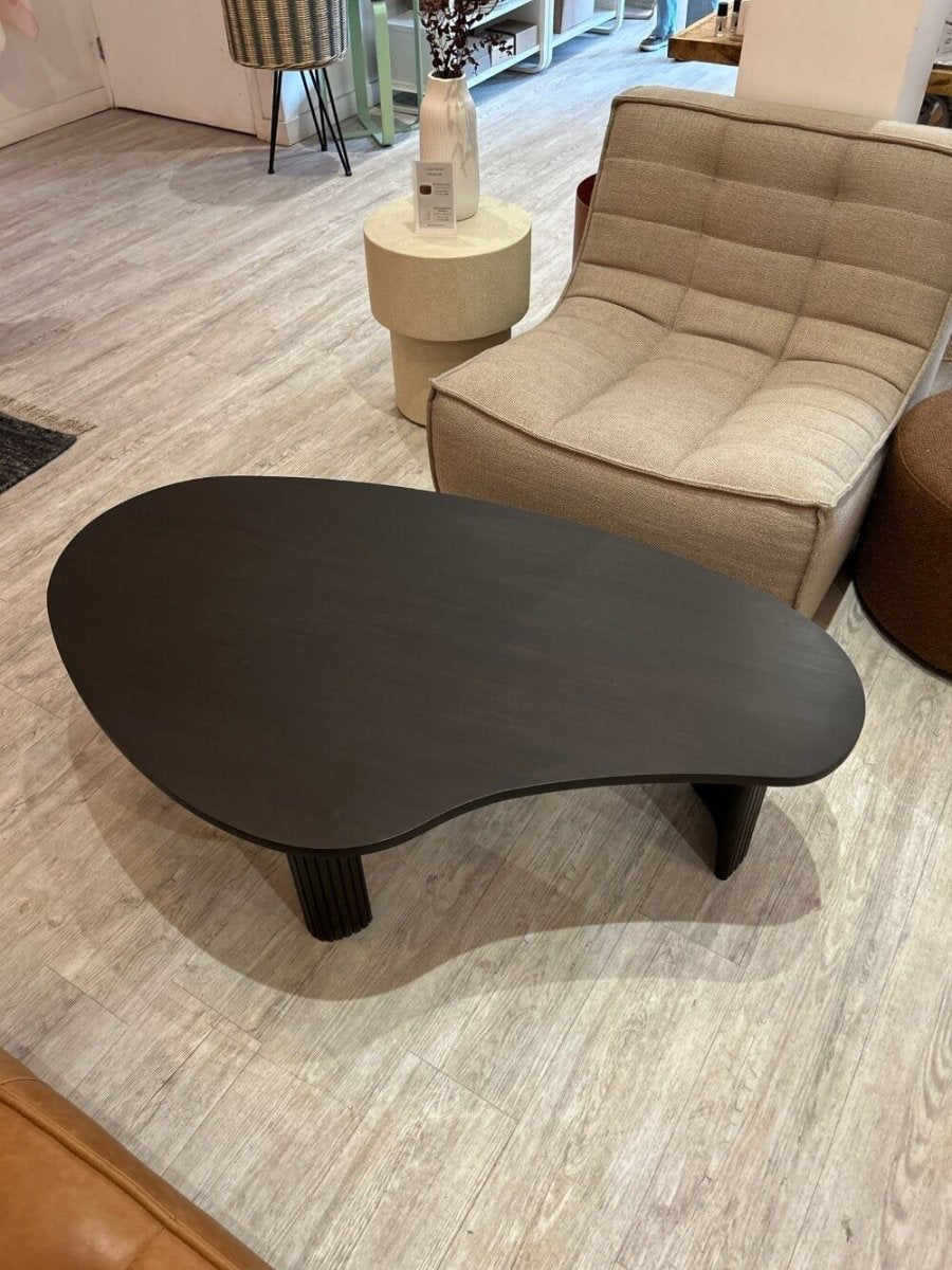 VENTE DEMO - Table basse Boomerang en acajou - boutique décoration Montreal