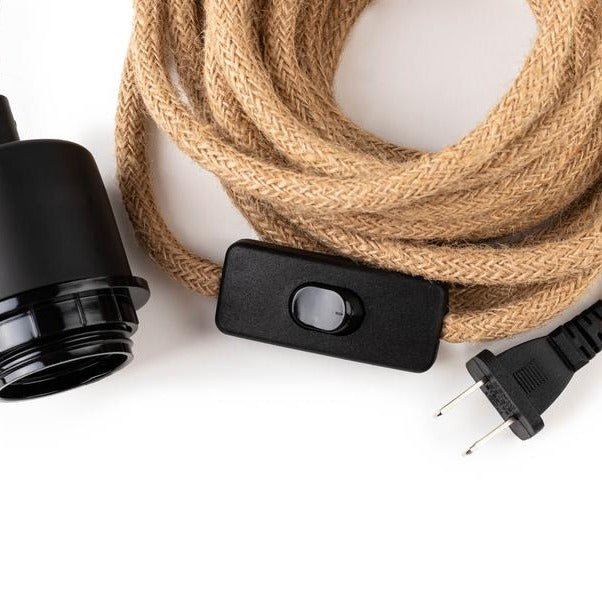 Cable électrique pour suspension - Noir et Jute - General - boutique décoration Montreal