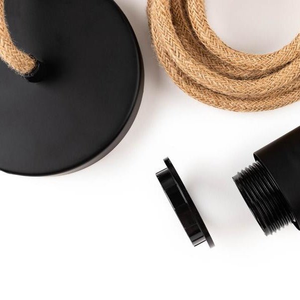 Cable électrique pour suspension - Noir et Jute - General - boutique décoration Montreal