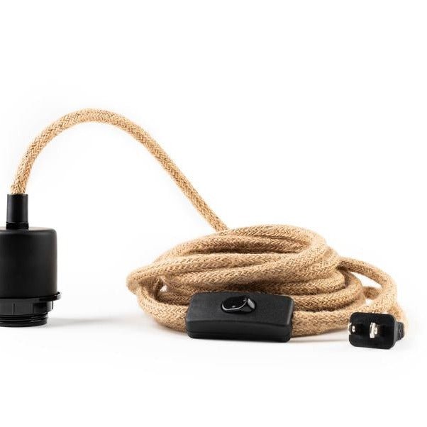 Cable électrique pour suspension - Noir et Jute - General - boutique décoration Montreal