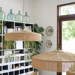 Suspension Parasol à Franges Raphia - Doré - boutique décoration Montreal
