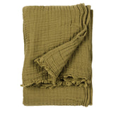 Lark muslin cotton throw in khaki