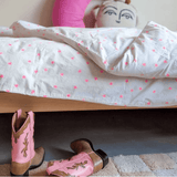 Parure de lit Plume - Coeur rose fluo