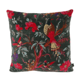 Velvet Cushion - Birdy Forest Green