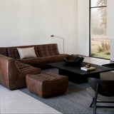 Divan N701 en cuir brun foncé DEMO (-30%)
