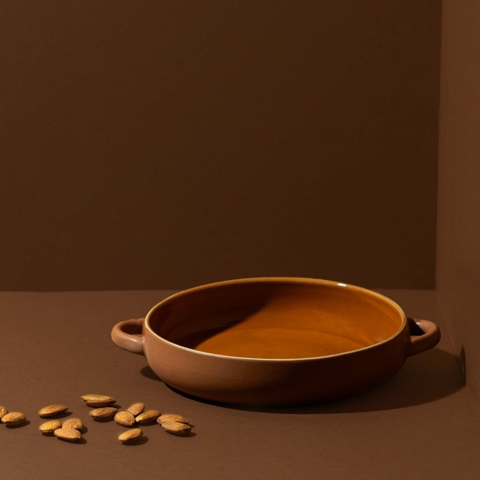 Assiette avec anses en grès | Edan - Plate - boutique décoration Montreal