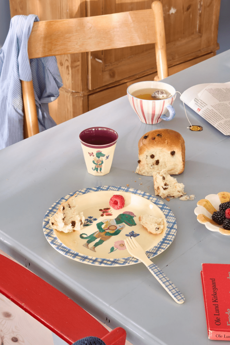 Assiette pour enfants - Bleu - Imprimé Nathalie Lété - boutique décoration Montreal