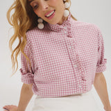 Albane Pink Gingham Blouse