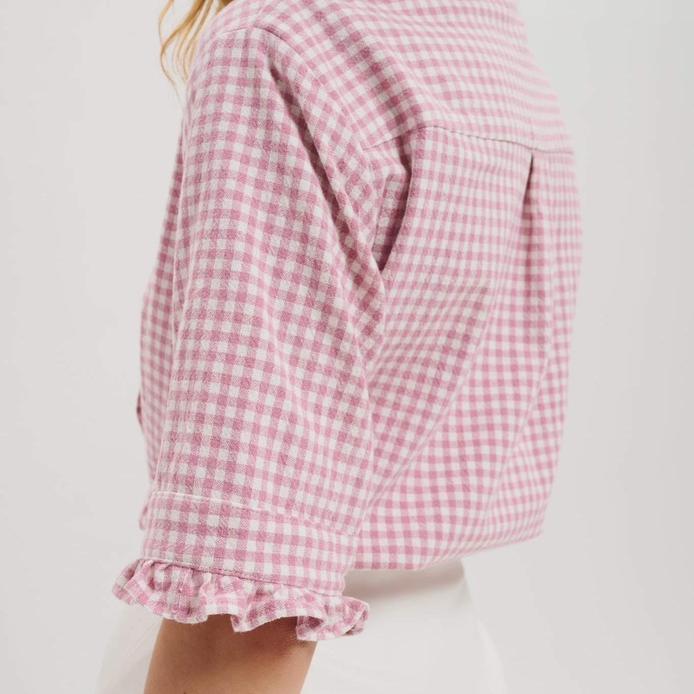 Blouse Albane en Vichy Rose
