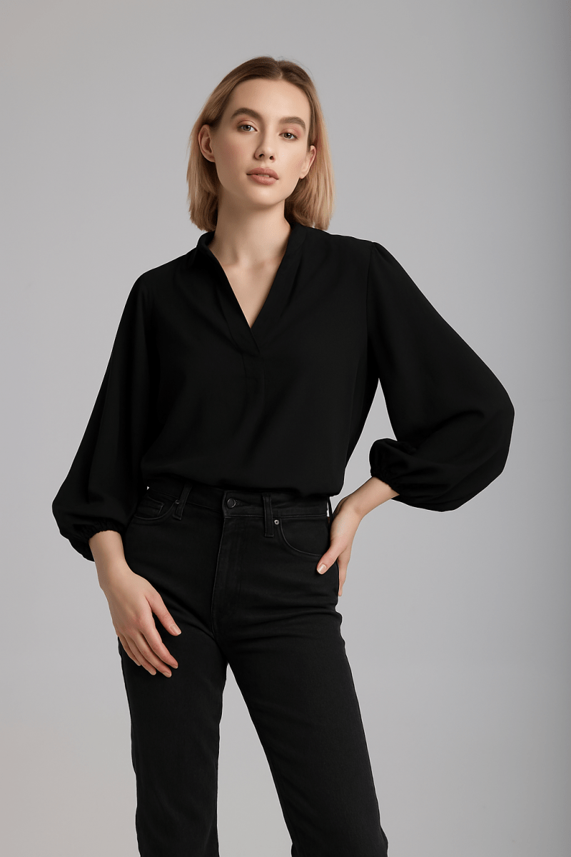 Blouse Dominique en Noir - boutique décoration Montreal
