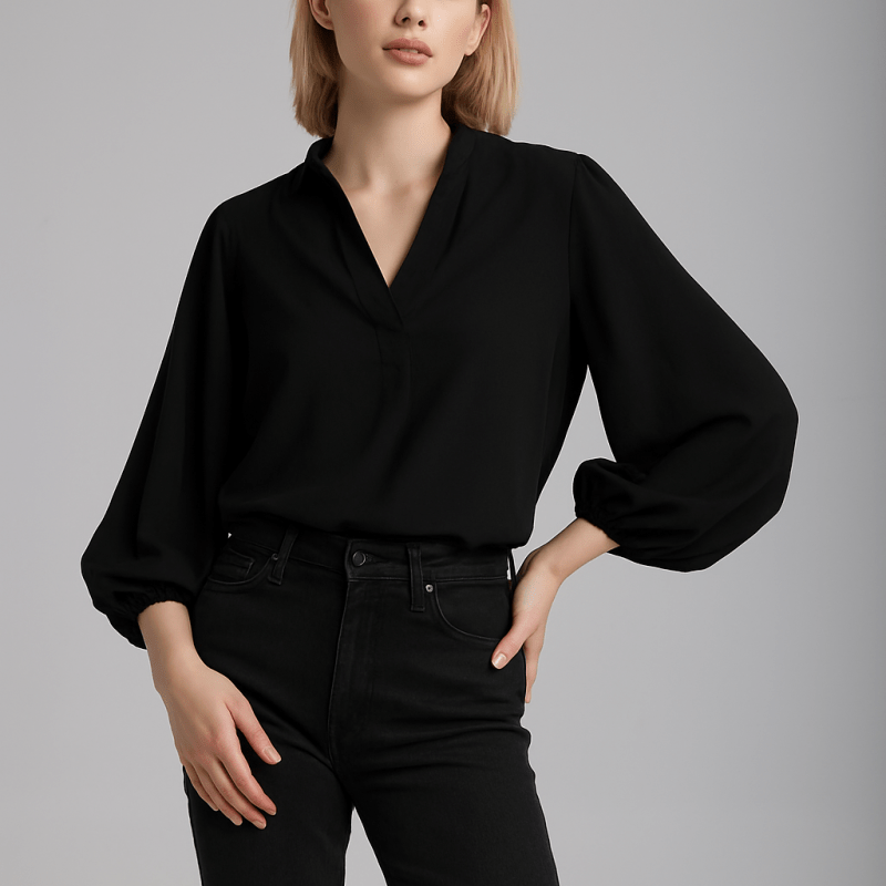 Blouse Dominique en Noir - boutique décoration Montreal