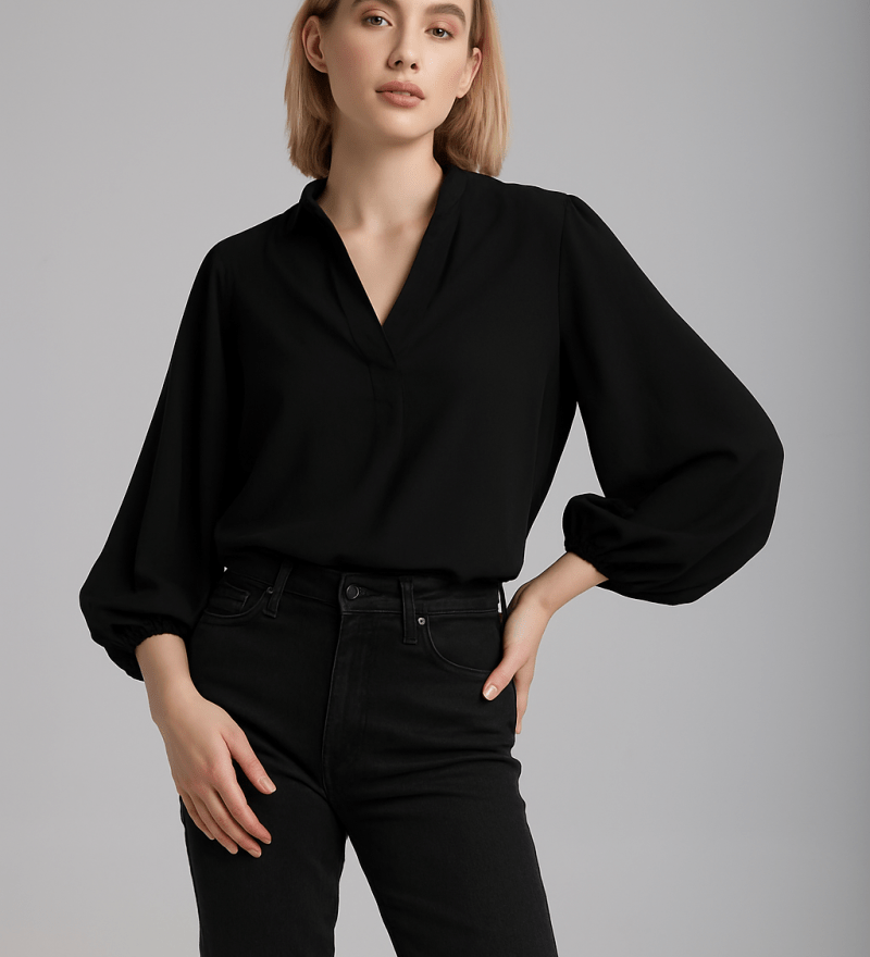 Blouse Dominique en Noir - boutique décoration Montreal