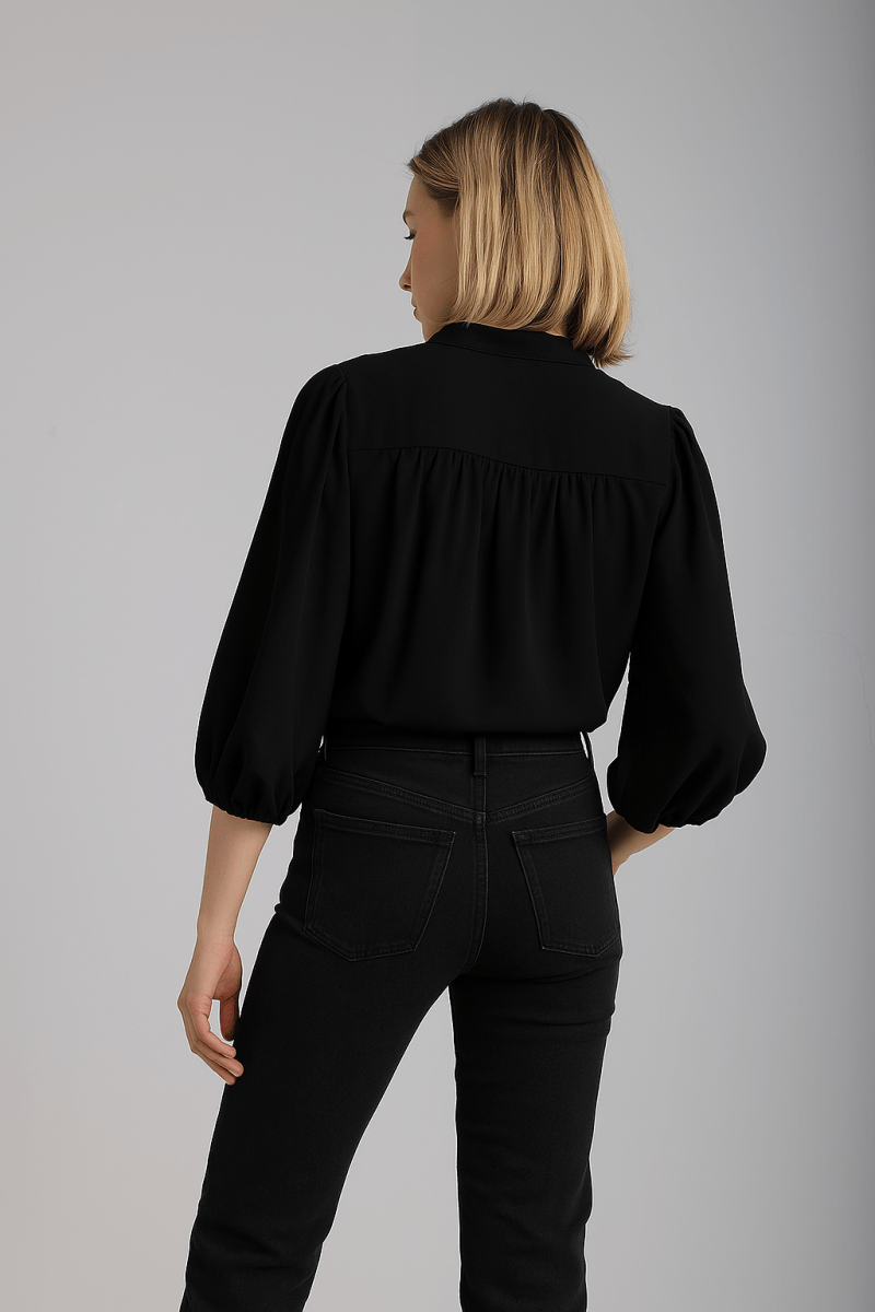 Blouse Dominique en Noir - boutique décoration Montreal