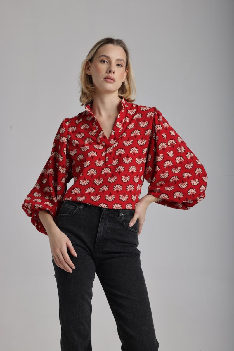Blouse Dominique en Rouge - boutique décoration Montreal