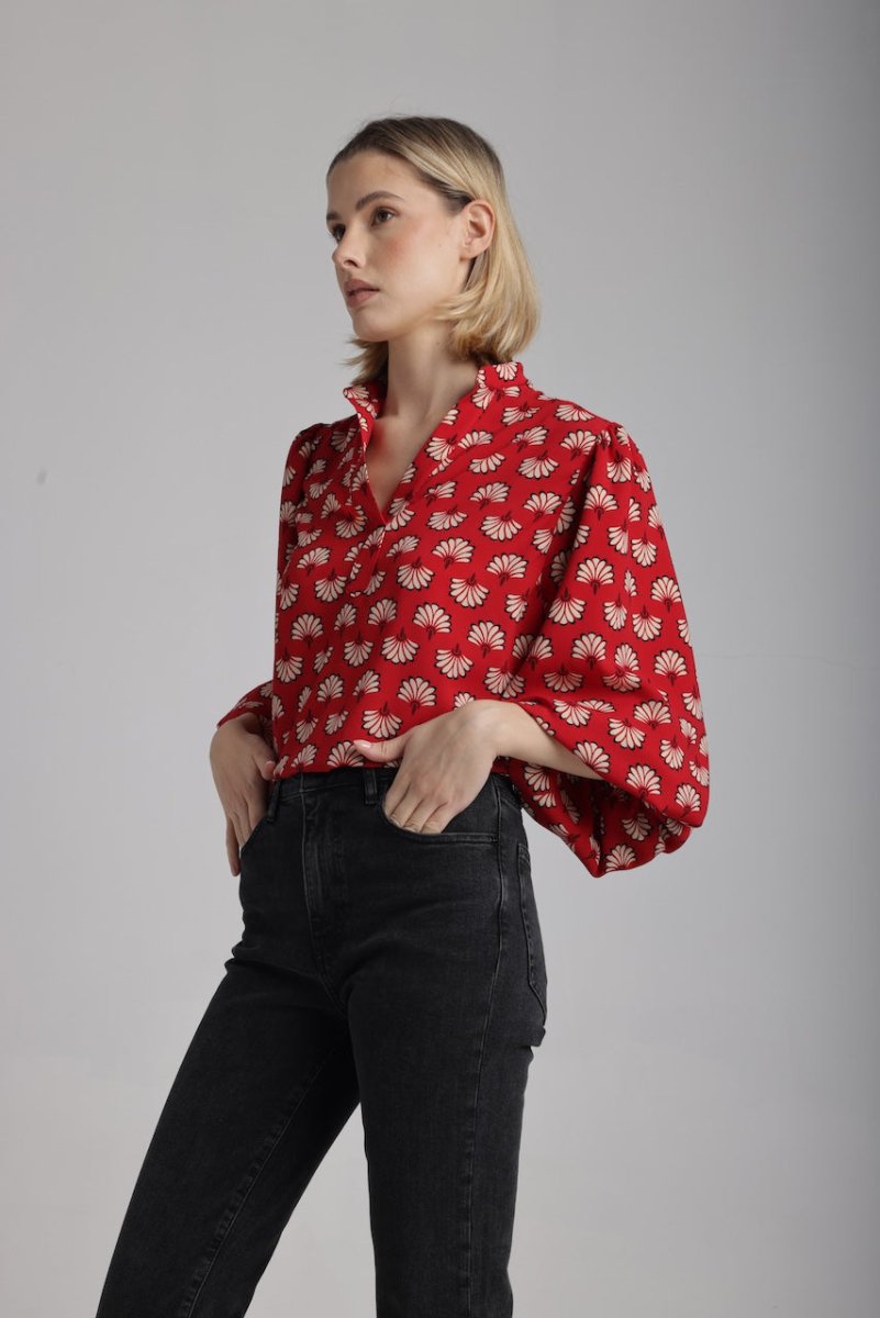 Blouse Dominique en Rouge - boutique décoration Montreal