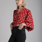 Blouse Dominique en Rouge - boutique décoration Montreal