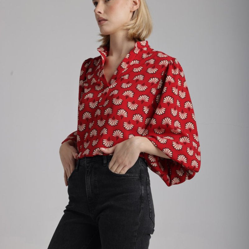 Blouse Dominique en Rouge - boutique décoration Montreal