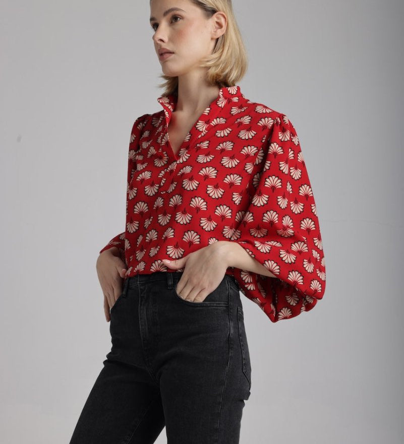 Blouse Dominique en Rouge - boutique décoration Montreal