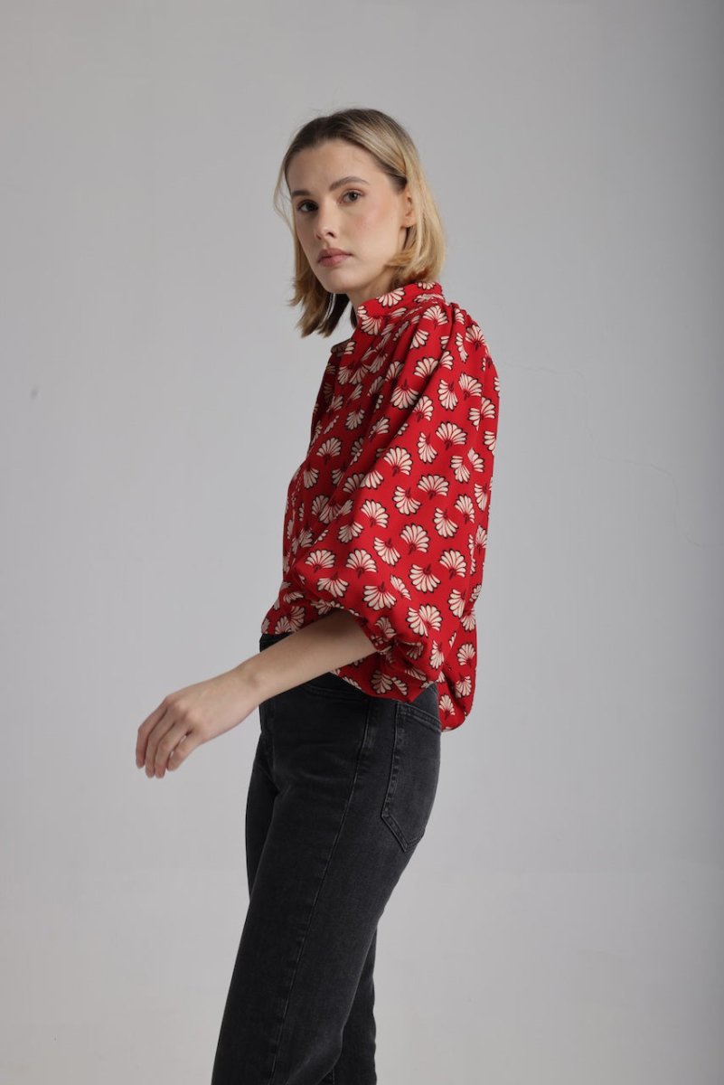Blouse Dominique en Rouge - boutique décoration Montreal