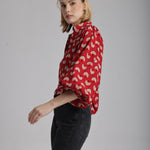 Blouse Dominique en Rouge - boutique décoration Montreal