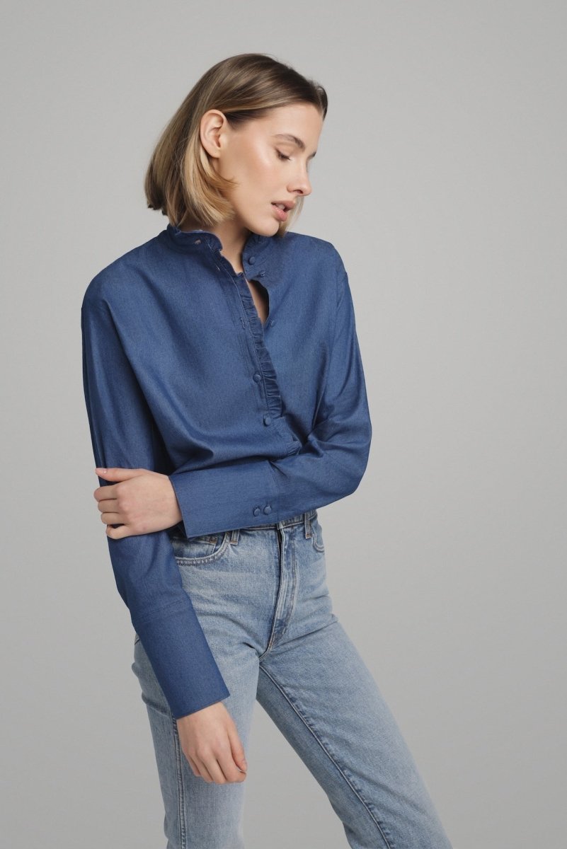 Blouse Josephine en Denim - boutique décoration Montreal