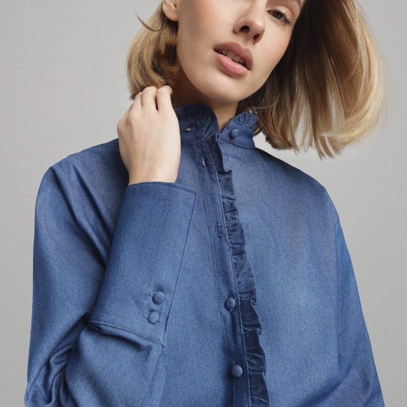Blouse Josephine en Denim - boutique décoration Montreal
