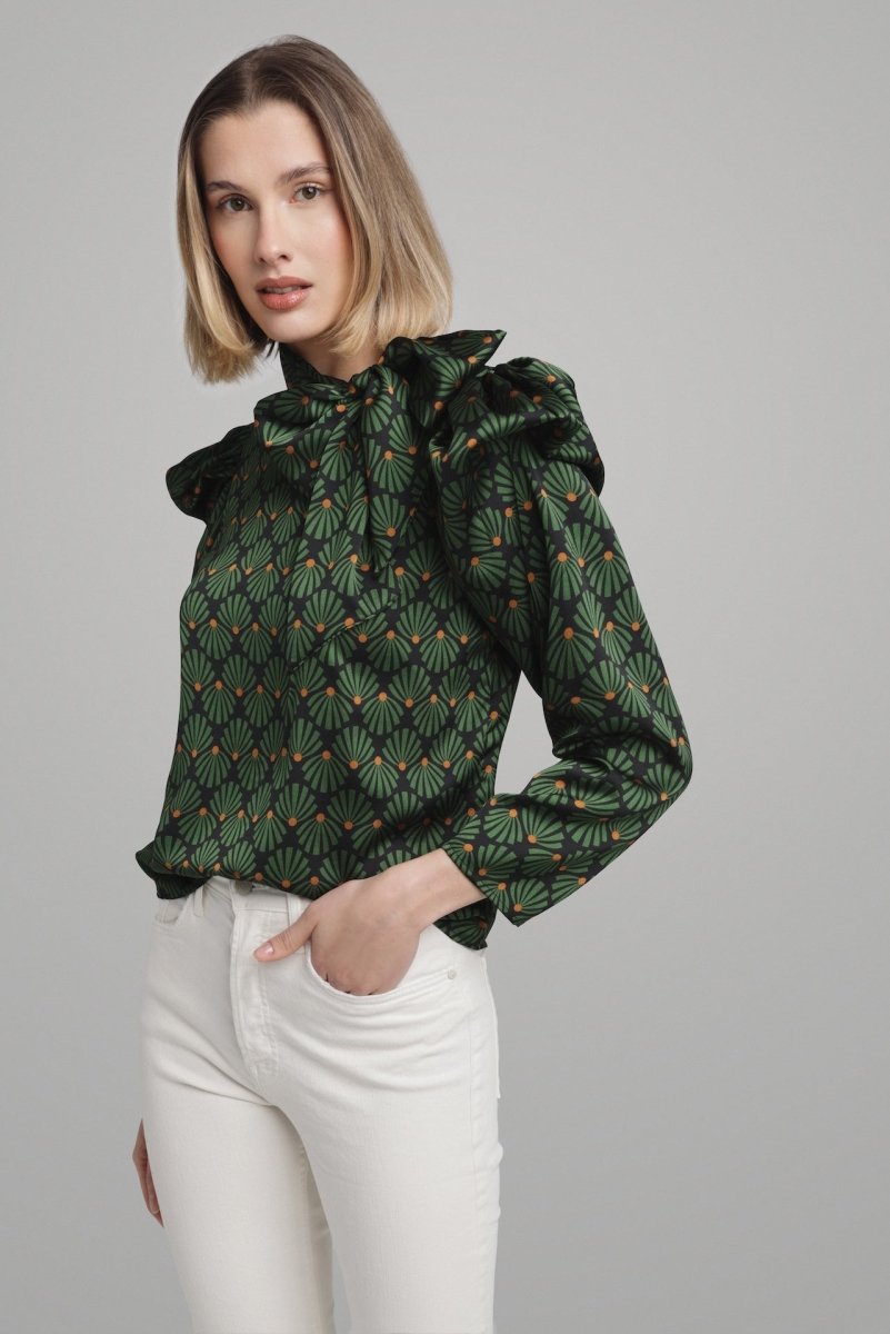 Blouse Peggy en Vert - boutique décoration Montreal