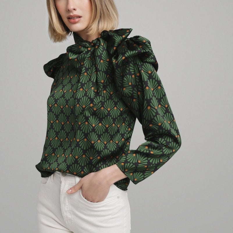 Blouse Peggy en Vert - boutique décoration Montreal