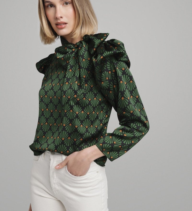 Blouse Peggy en Vert - boutique décoration Montreal