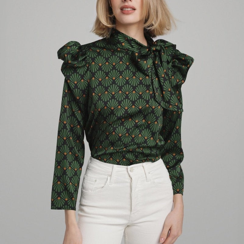 Blouse Peggy en Vert - boutique décoration Montreal