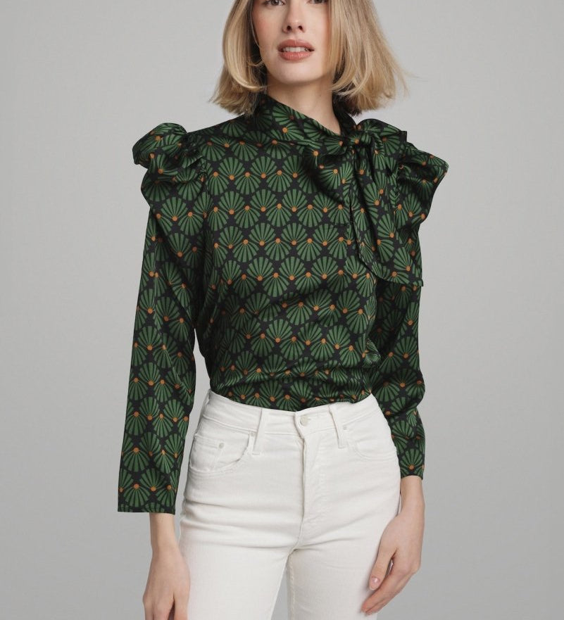 Blouse Peggy en Vert - boutique décoration Montreal