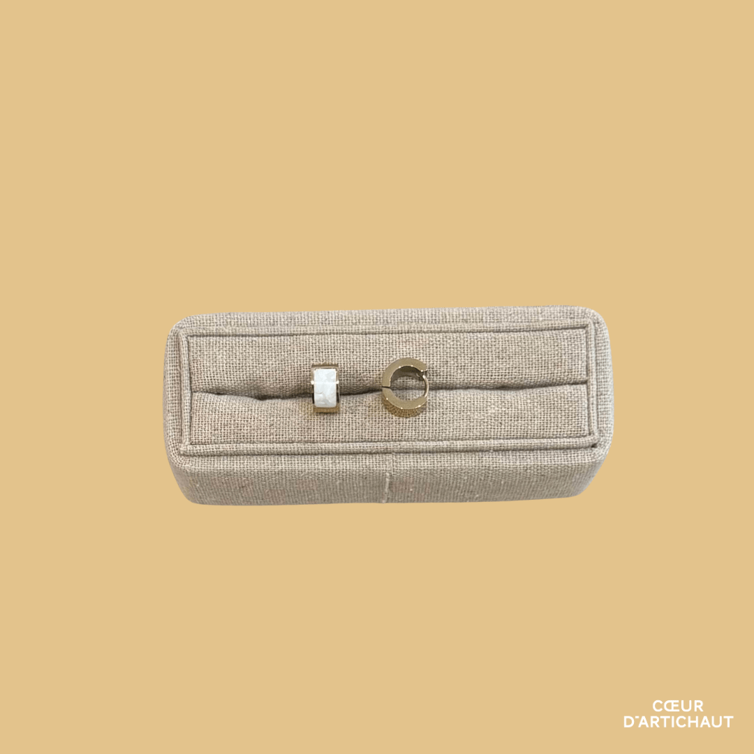 Boucle blanche Perla - Boucles d'oreilles - boutique décoration Montreal