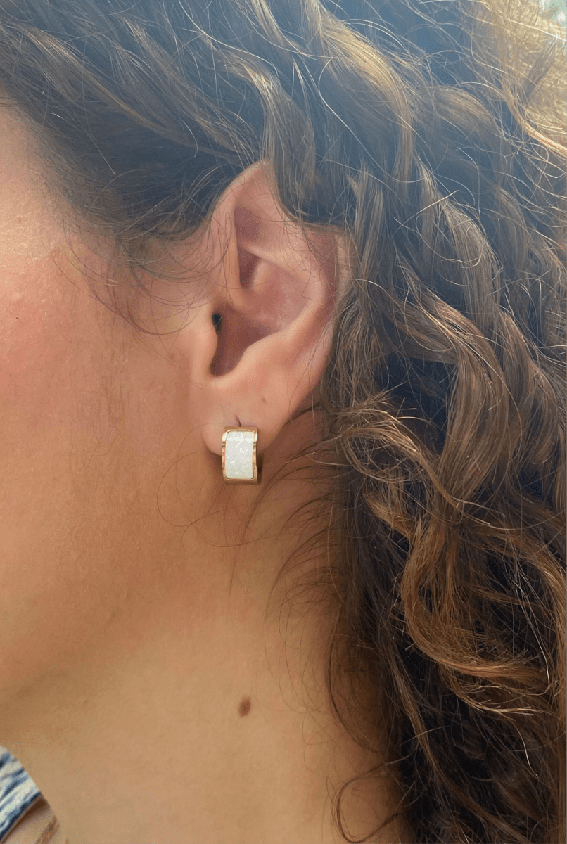 Boucle blanche Perla - Boucles d'oreilles - boutique décoration Montreal
