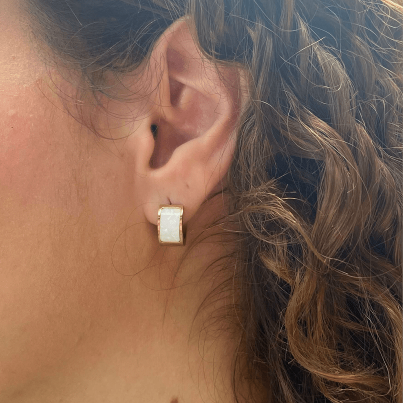 Boucle blanche Perla - Boucles d'oreilles - boutique décoration Montreal