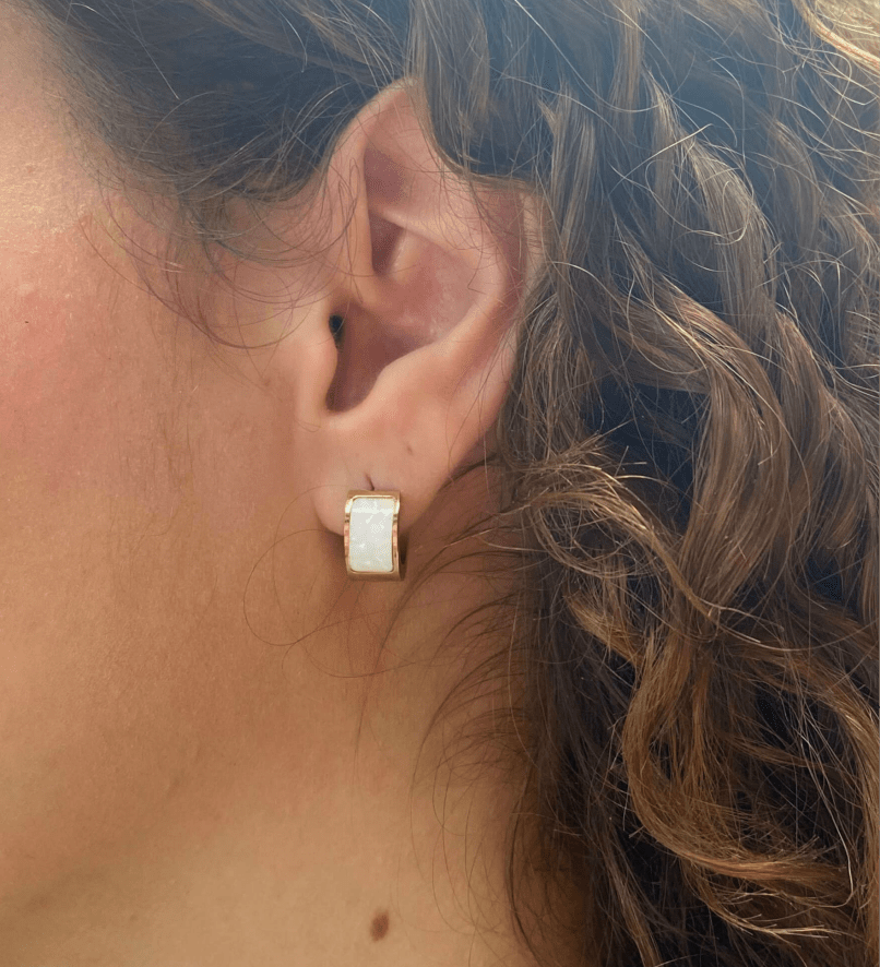 Boucle blanche Perla - Boucles d'oreilles - boutique décoration Montreal