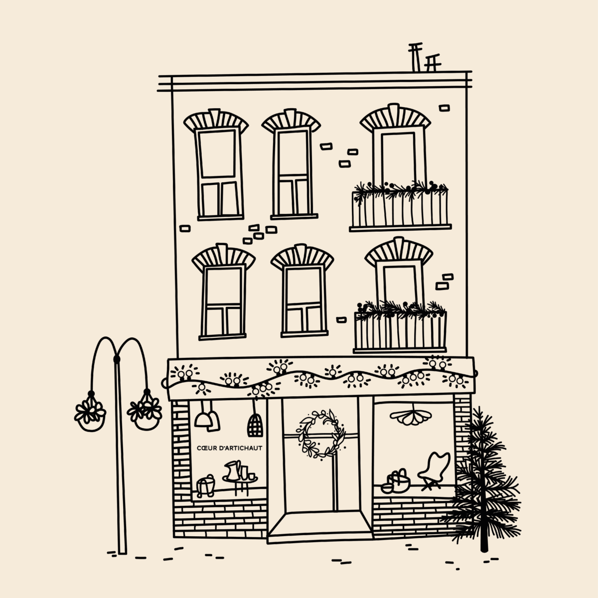 Carte de souhaits - Coeur d'Artichaut Eucalyptus - boutique décoration Montreal