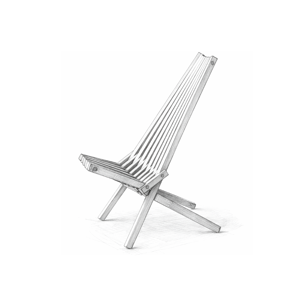 chaise pliable la danoise, bois